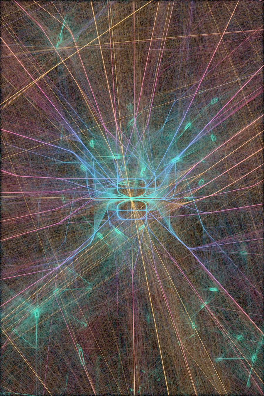 A dense tangle of flight paths around Atlanta, drawn from the raw ADS-B positions before any filtering